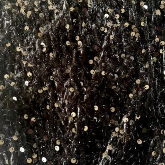 Faeriesty Fancy Black Sequin 2 Piece Set Tube Top 3D Flower Wide Leg Pants XL - Picture 13 of 16